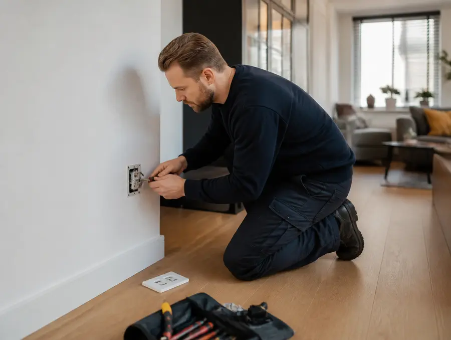 Elektricien aan het werk in Amsterdam